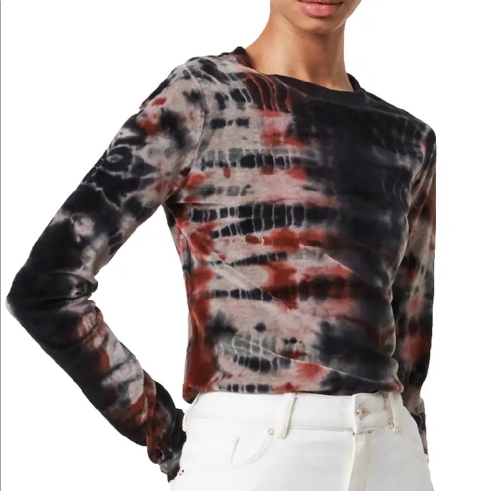 NWT All Saints Velvet Tie Dye Long Sleeve
